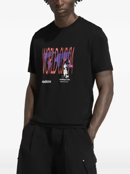 Ριγέ τρέξιμο πλεκτό παντελόνι Adidas μαύρο