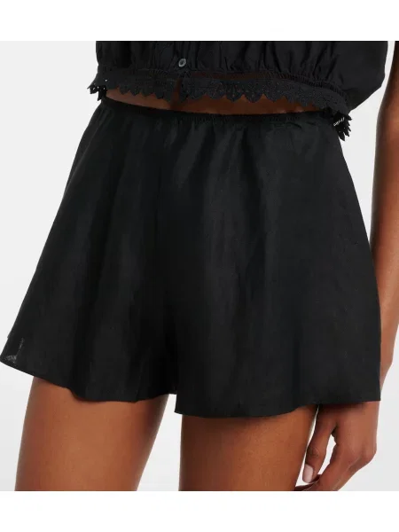 Pantaloni scurți Dôen de in negru