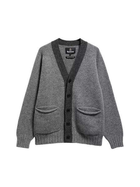 Kardigan Barbour wełniany szary