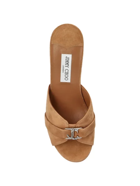 Papuci tip mules Jimmy Choo cu pană cu cataramă