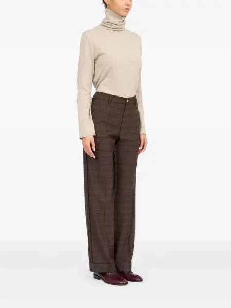 Pantaloni Mm6 Maison Margiela în carouri maro