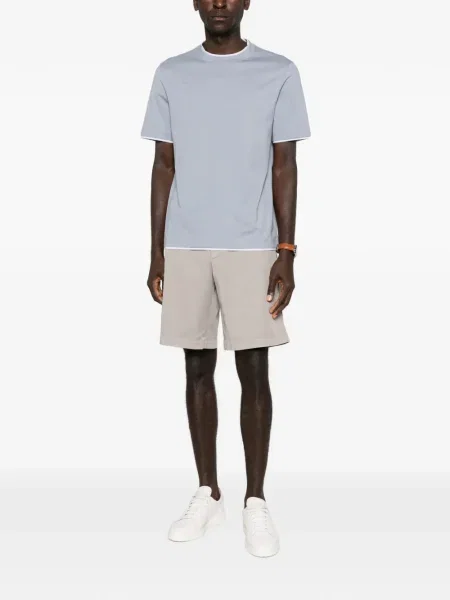 Tricou Brunello Cucinelli scurt albastru