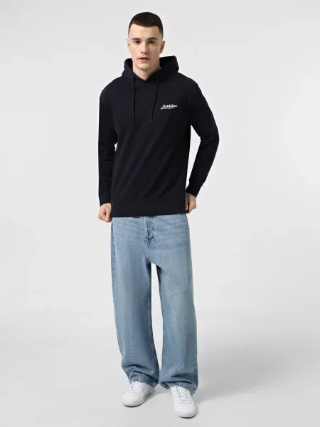 Худі JACK & JONES темно-синій бавовна/поліестер синє
