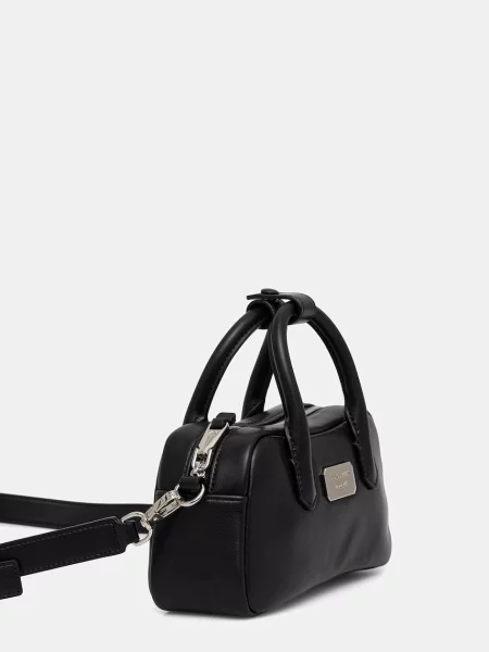 Kožená kabelka Emporio Armani čierna