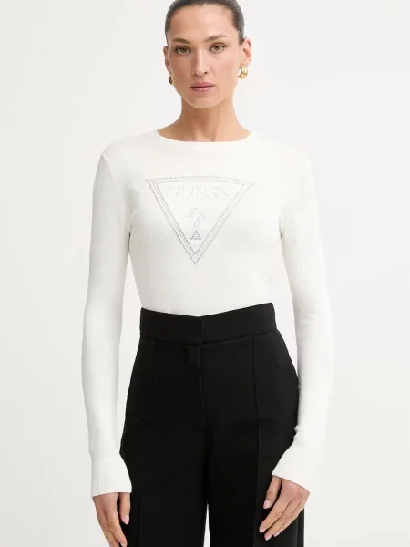 Guess pulover pentru femei cu vâscoză KATIE bej