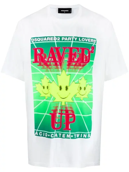 Tricou Dsquared2 cu imagine alb