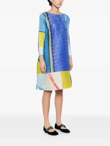 Plisirana odgovarati haljina Pleats Please Issey Miyake plava