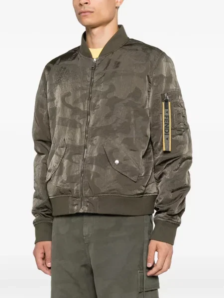 Geacă bomber Fendi cu model camuflaj verde