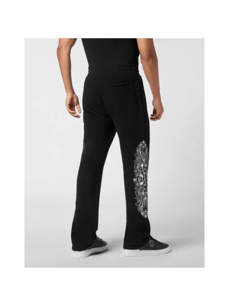 Haftowane spodnie dresowe Philipp Plein czarne