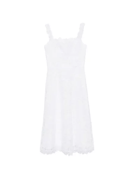 Rochie midi Carolina Herrera din dantelă evazată alb