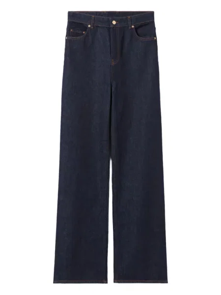 Proste jeansy Claudie Pierlot skórzane niebieskie