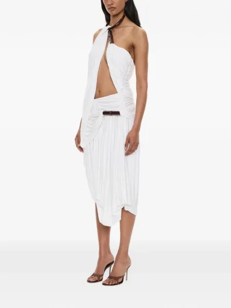 Rochie midi Christopher Esber drapată alb