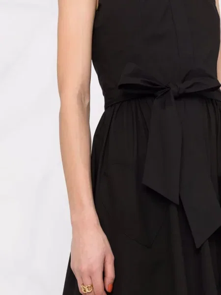 Cu centură rochie midi Moschino fără mâneci negru
