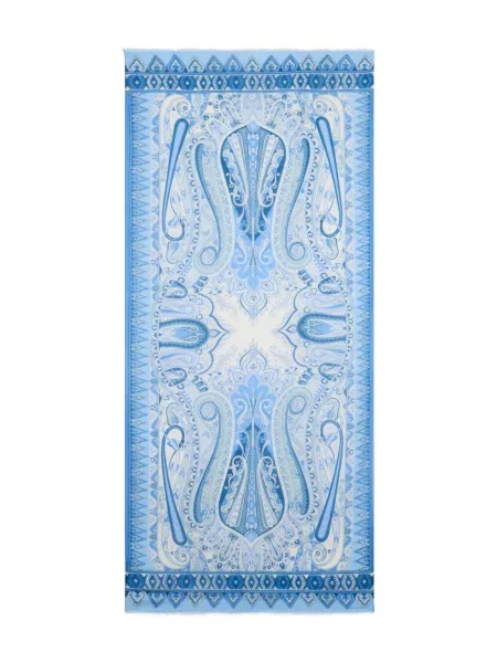 Fular Etro cu model floral albastru