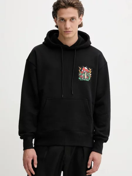 Mikina MSGM s kapucí s potiskem černá