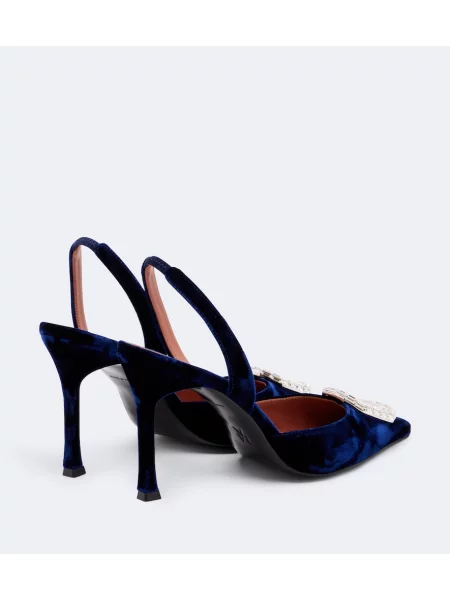 Pantofi cu toc Amina Muaddi slingback albastru