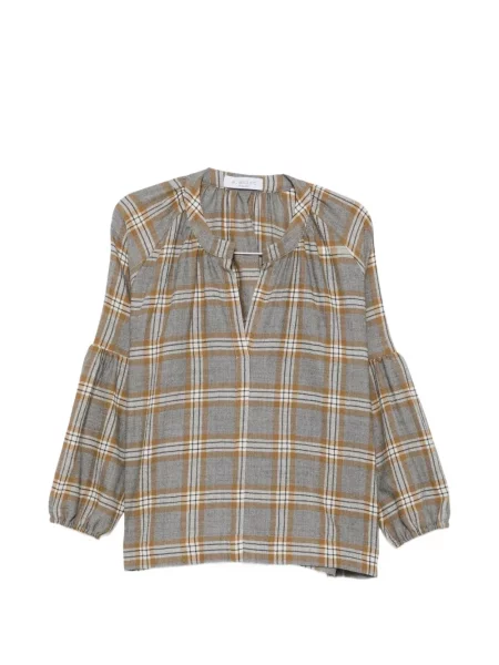 Карирана блуза A.shirt Milano сиво