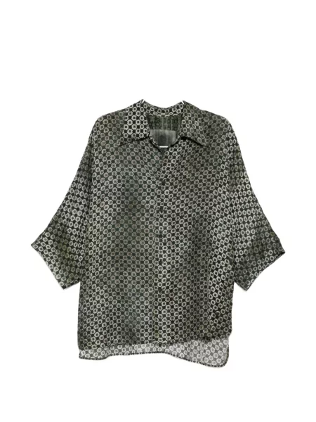 Scurt cămașă Ziggy Chen cu imagine cu imprimeu geometric verde