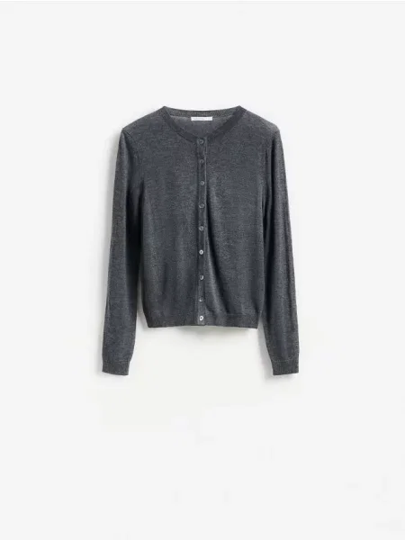 Reserved Cardigan cu adaos de lână gri-închis gri