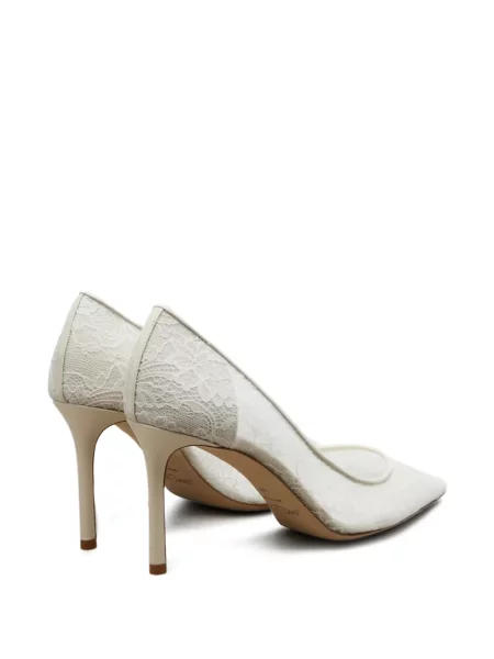 Pantofi cu toc Jimmy Choo din dantelă alb