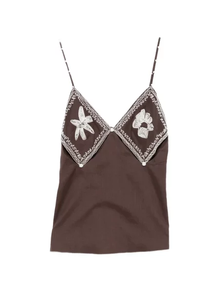 Top Alemais cu model floral maro