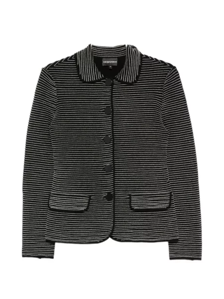 Geacă Emporio Armani cu dungi negru