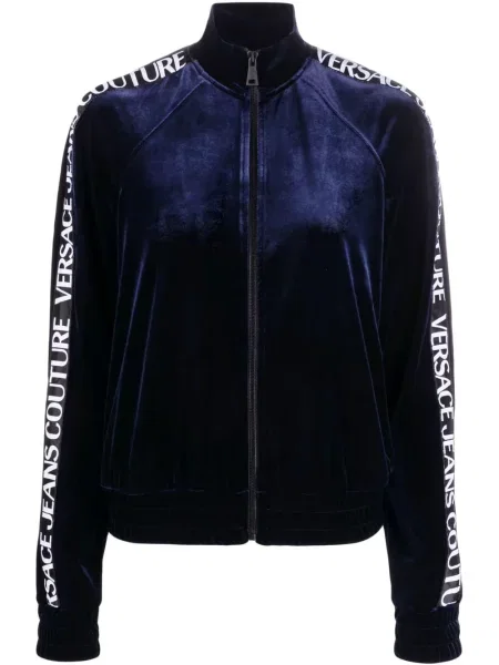 Hanorac Versace Jeans Couture cu autograf albastru