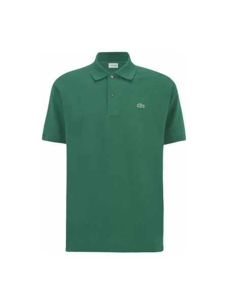 Lniana koszulka polo Lacoste z logo w miejskim stylu zielona