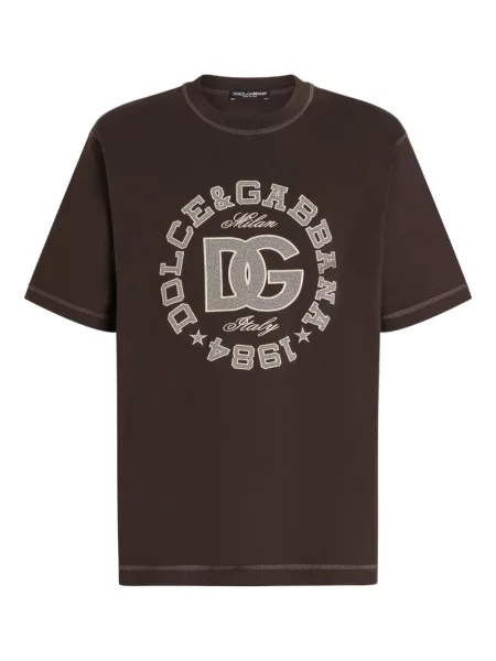 Tricou Dolce & Gabbana cu broderie maro
