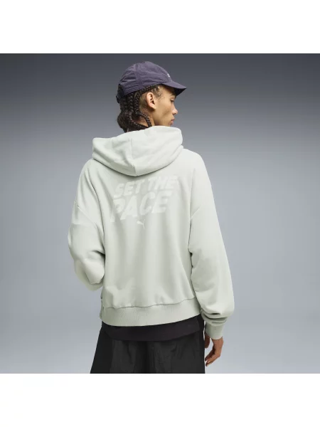 PUMA bluza z kapturem Run Culture Collective o kroju boxy Odzież S zielony