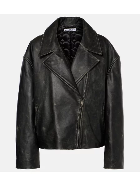 Geanta de piele Acne Studios negru