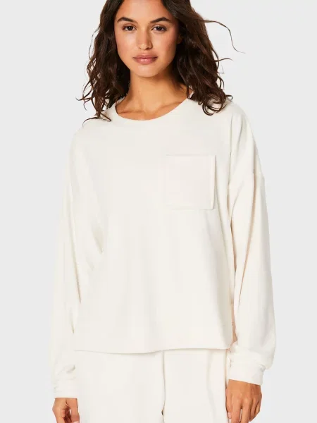 Велюровый свитшот Etam белый