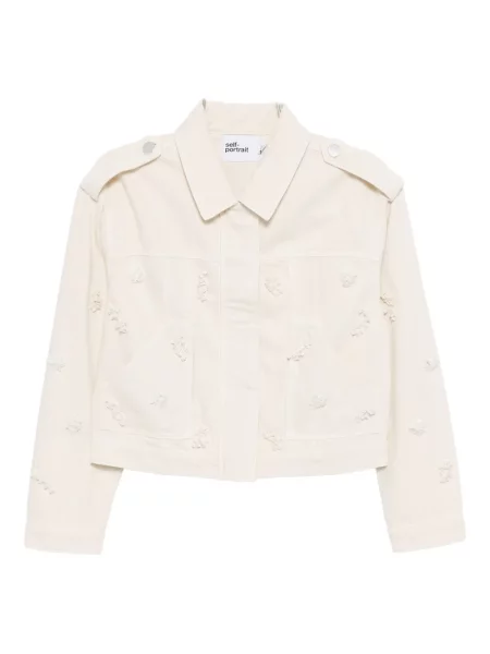 Geacă Self-portrait cu model floral cu mărgele