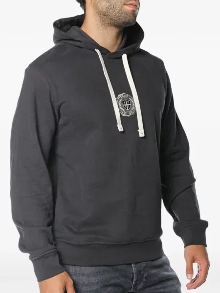 Hanorac cu glugă Armani Exchange cu autograf cu cordon gri