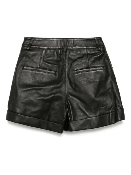 Pantaloni scurți Yves Salomon din piele negru