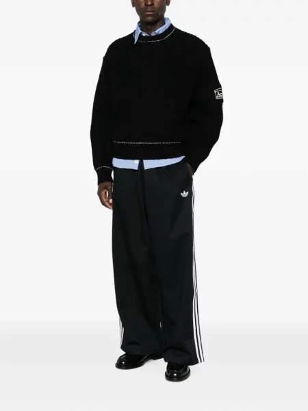Pantaloni Adidas cu dungi alergare negru