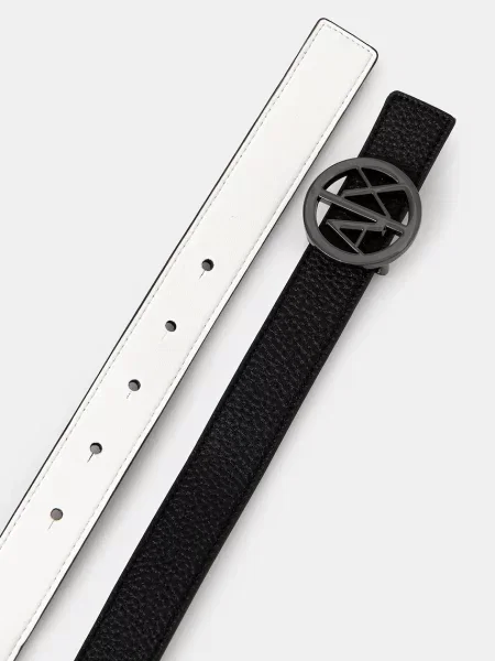 Műbőr megfordítható öv Armani Exchange fekete
