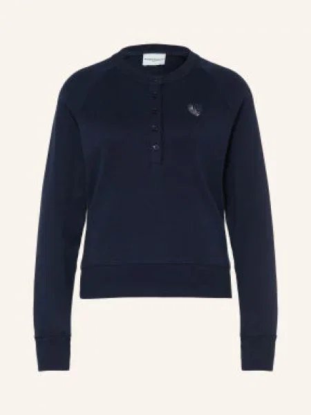 Claudie Pierlot Bluzka Typu Henley blau granatowa