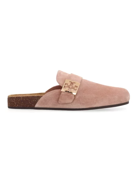 Klapki mules Tory Burch skórzane różowe