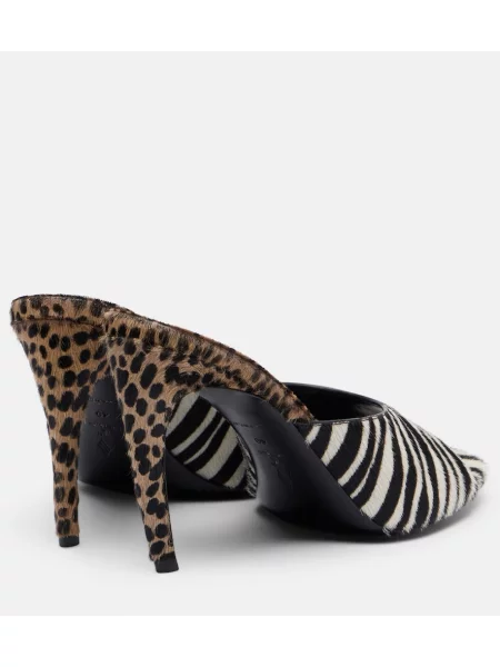 Papuci tip mules The Attico cu imagine cu model zebră