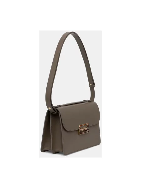 Victoria Beckham torebka crossbody skórzana Dorian brązowa