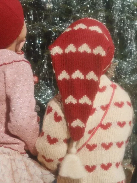 Konges Sløjd Детска шапка с вълна LAULA CHRISTMAS HAT червено