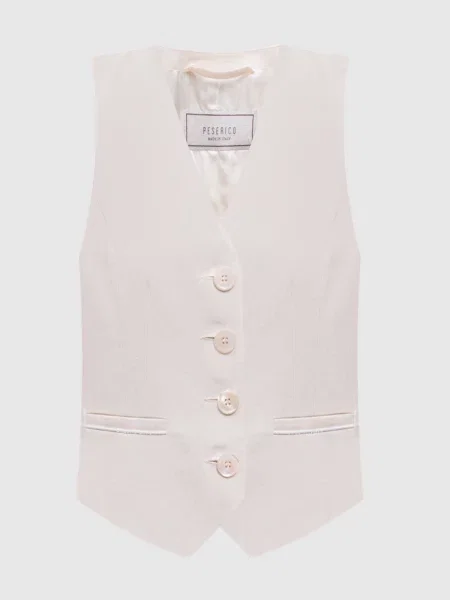 Жилет з льону Peserico бежевий