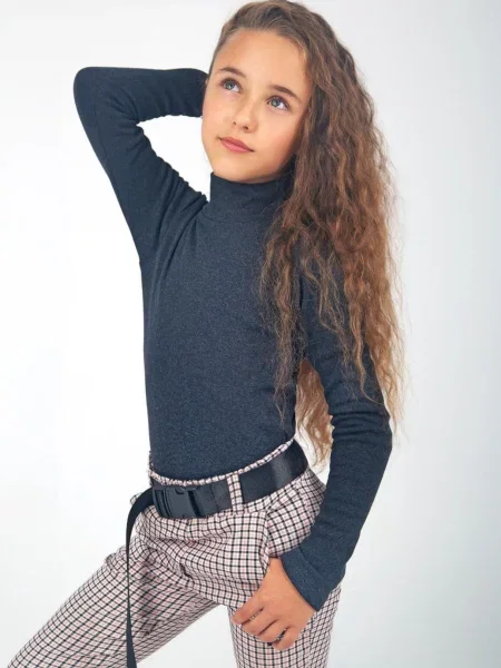 Дитячий Гольф KAZKOVA темно-сірий/меланж бавовна/поліестер сірий