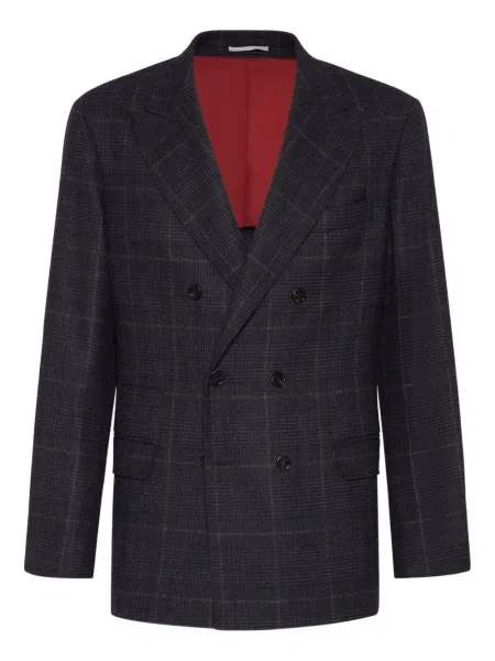 Dvouřadé sako Brunello Cucinelli šedé