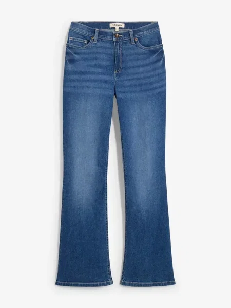 Dżinsy bootcut ze średnim stanem niebieskie