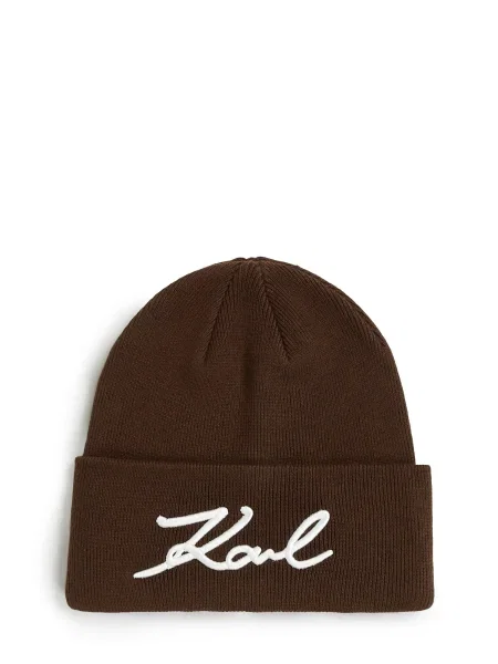 Karl Lagerfeld Kapa tamno smeđa bijela