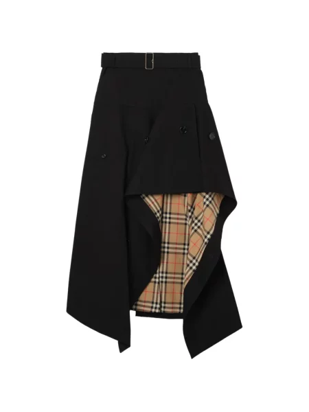 Fustă Burberry asimetrică negru