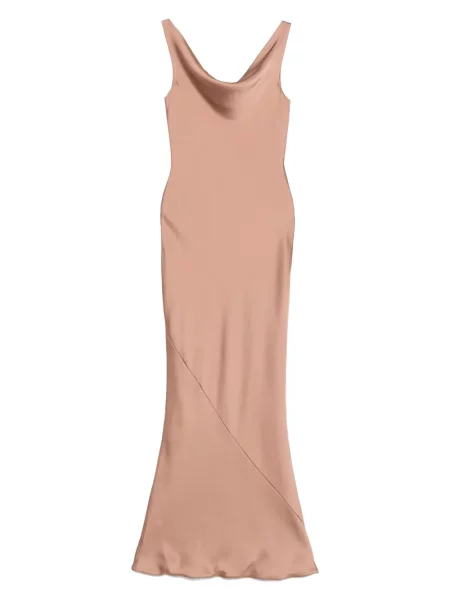 Rochie maxi Norma Kamali de costum maro