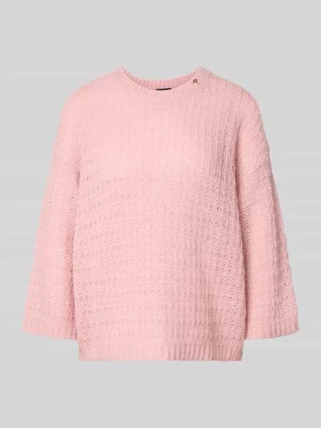 Sweter z dzianiny o kroju loose fit z wełną z alpaki dodatek wełny model Kasita' Joop! różowy